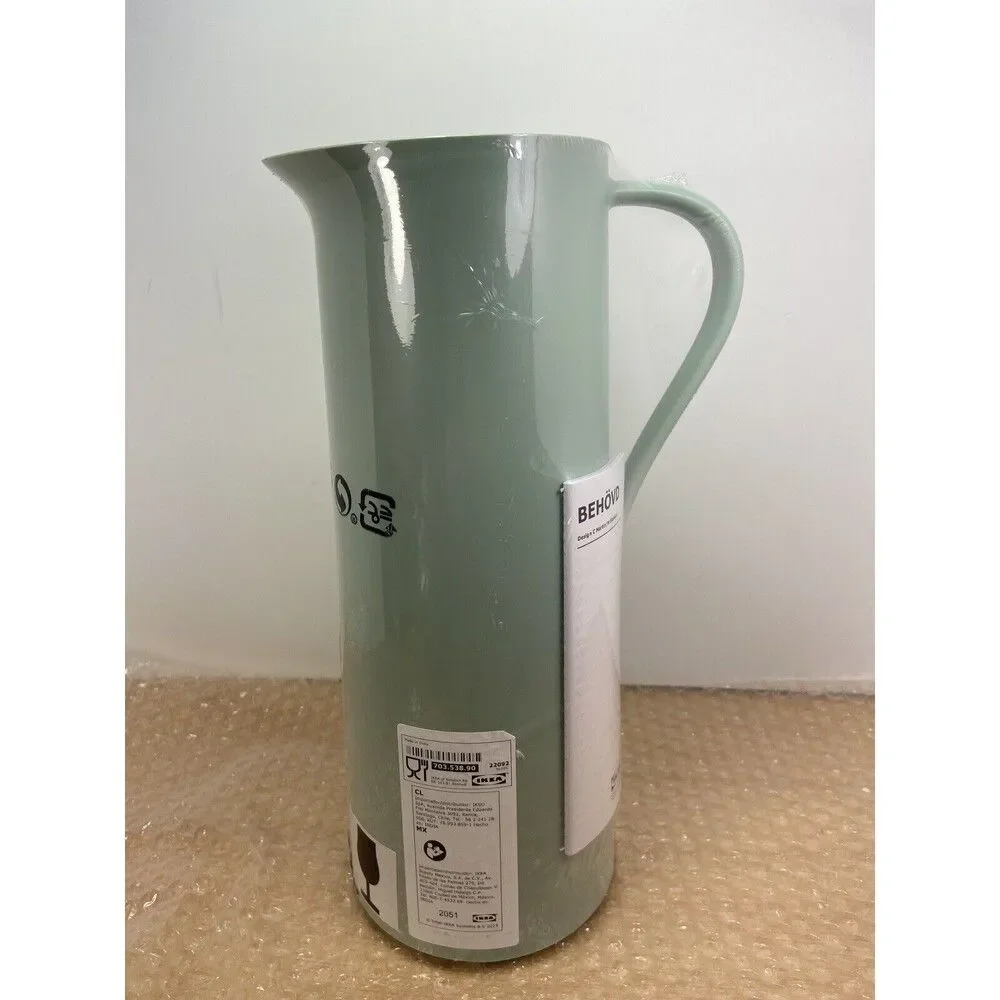 Ikea Bhvod Vacuum Flask Light Green Beige 34 oz With Tags